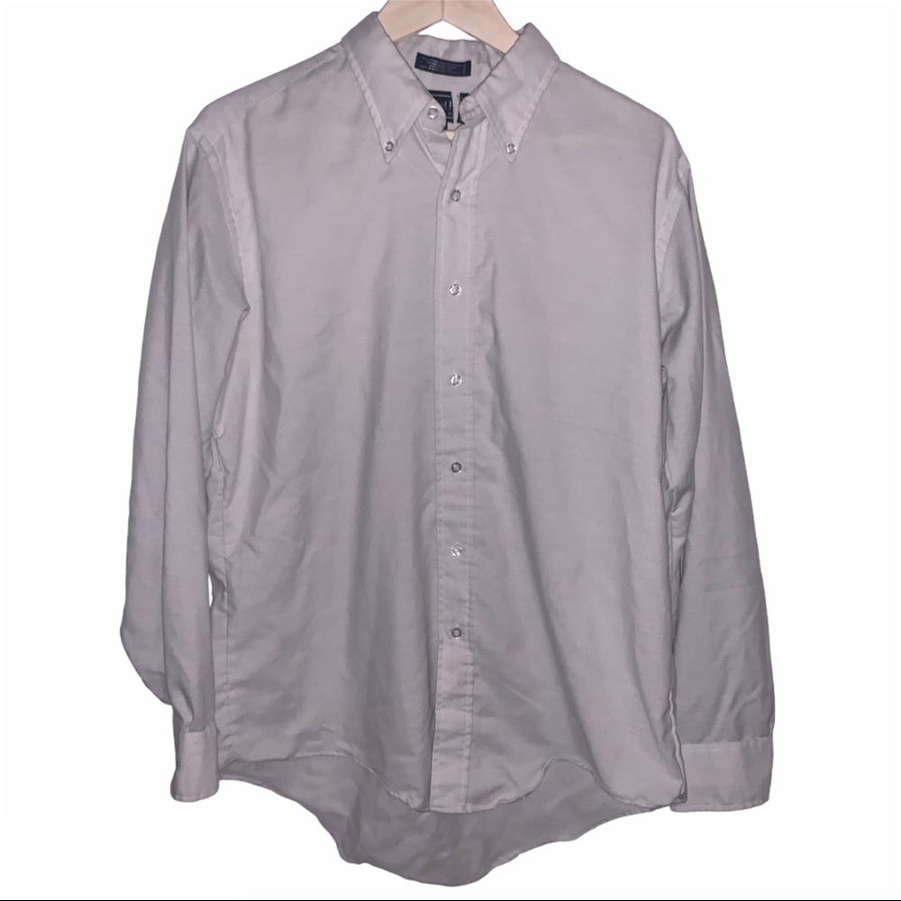 Vintage 90s Light Grey Casual Button Up Shirt Chapel Hill
